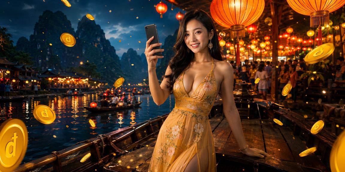 Nhóm bạn trẻ tại chợ đêm Ninh Bình xem trực tiếp giải esports và đặt kèo qua điện thoại